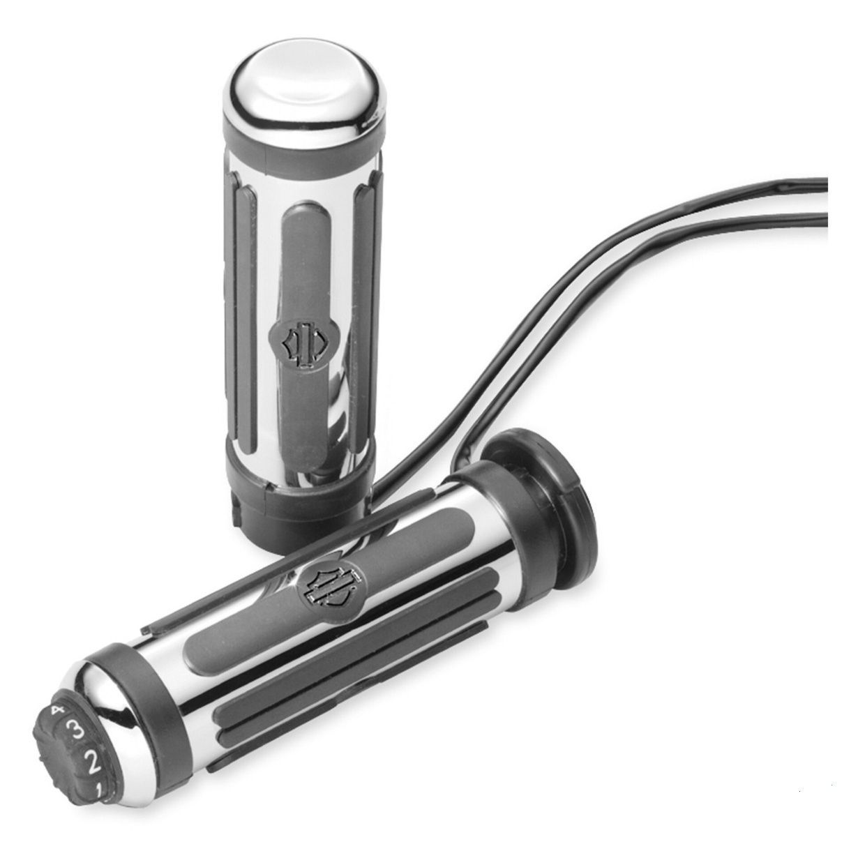 Chrome and Rubber Small Heated Hand Grips