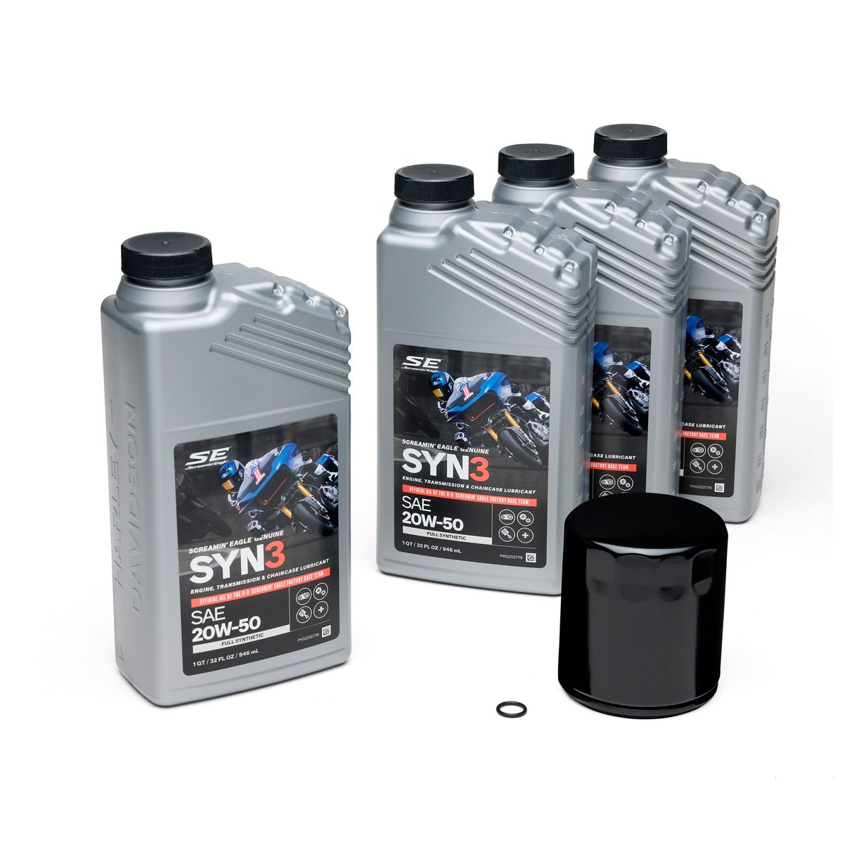 4 Qt. SYN3 Full Synthetic Motorcycle Lubricant Oil Change Kit � Black Filter