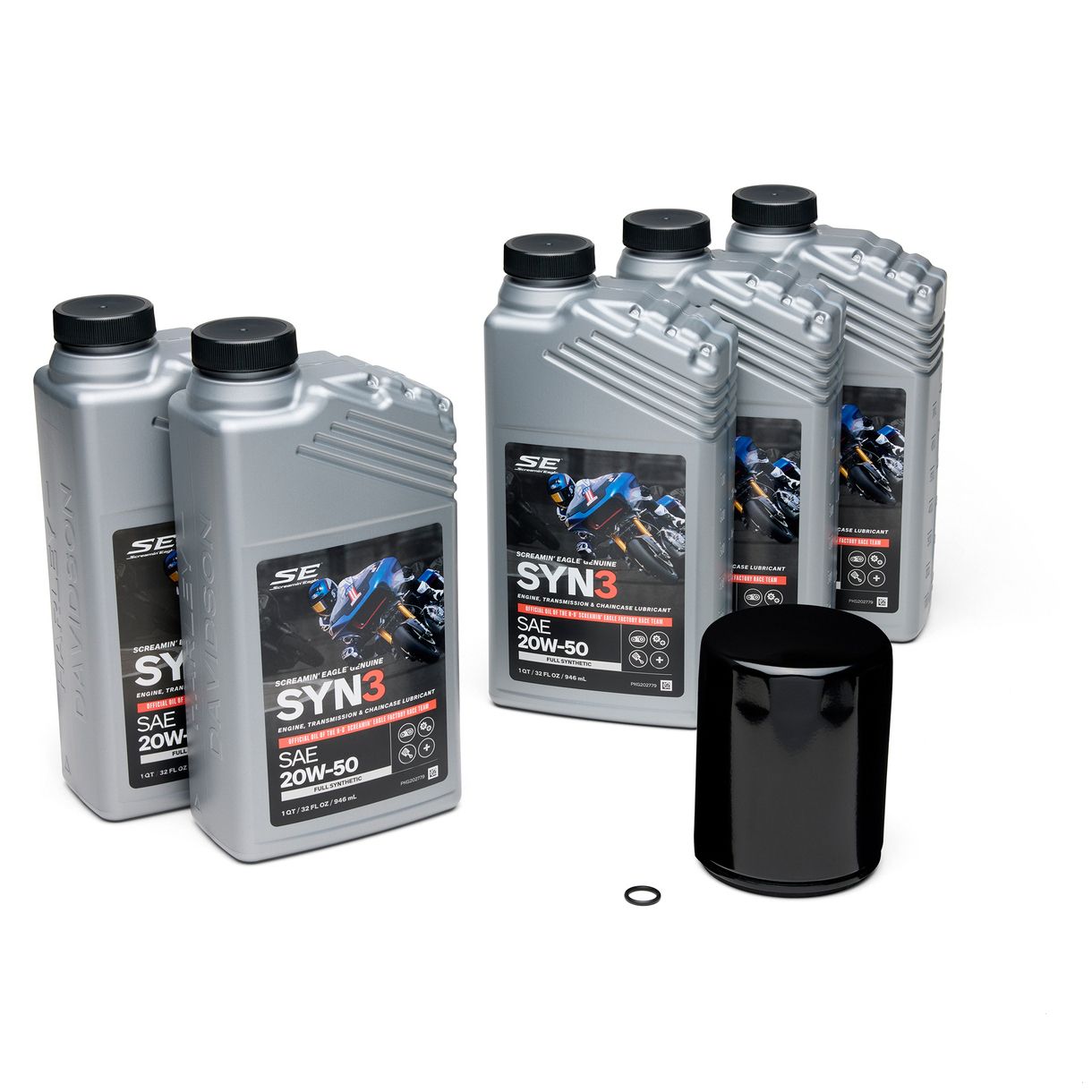 5 Qt. SYN3 Full Synthetic Motorcycle Lubricant Oil Change Kit � Black Filter