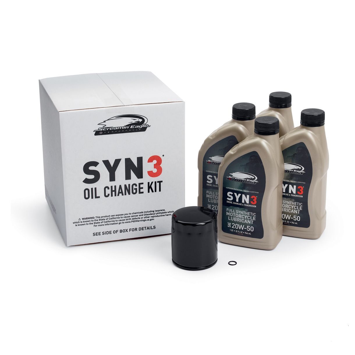 4 Qt. SYN3 Synthetic Motorcycle Lubricant Oil Change Kit