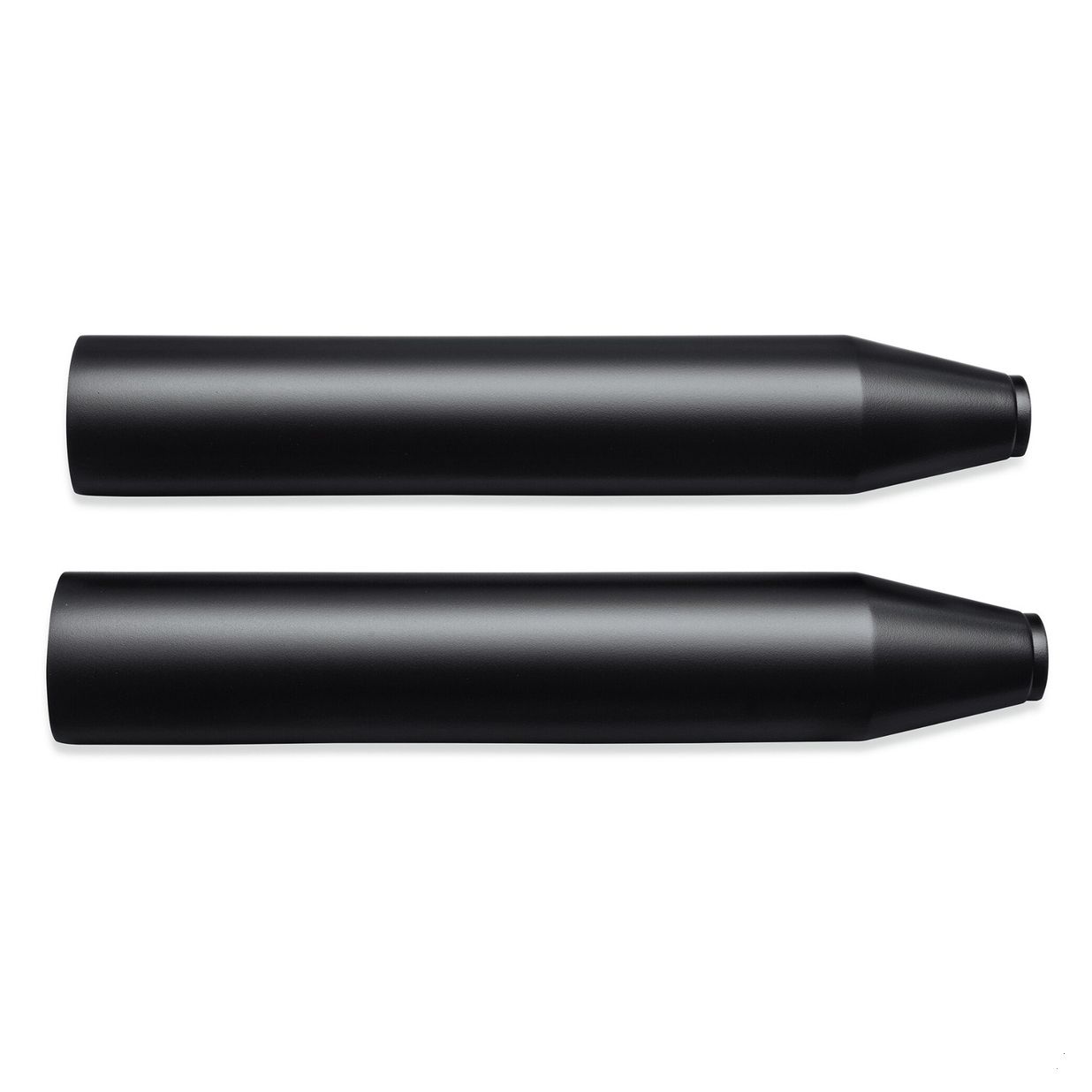 Satin Black Muffler Shields - Long