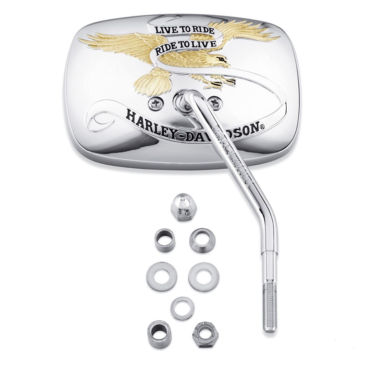 Live To Ride One-Piece Short Stem Mirror - Right Side